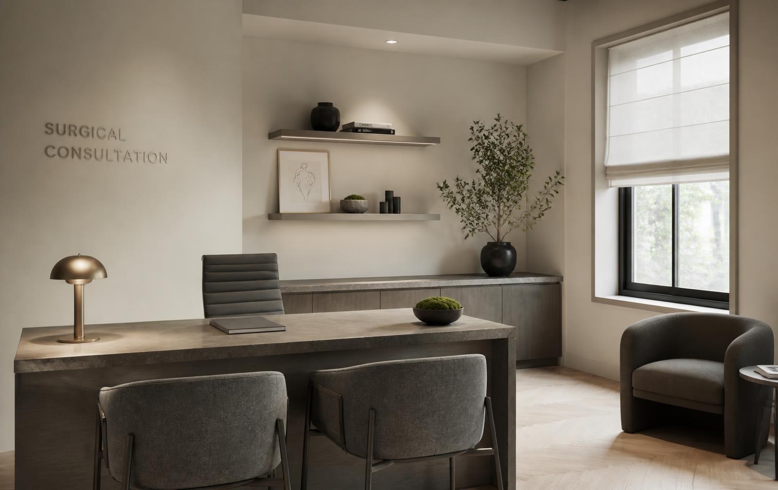 Calm modern surgical consultation room with soft daylight